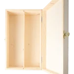 2er Holzkiste mit Scharnierdeckel Wein/Sekt inkl. Trennsteg