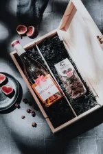2er Holzkiste mit Scharnierdeckel Wein/Sekt inkl. Trennsteg