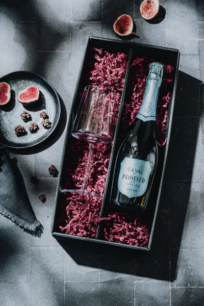 2er Schatulle 'Welle Schwarz' Wein/Sekt inkl. Einlage – Bild 2